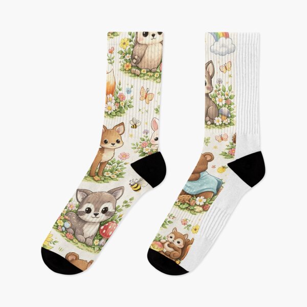 Item preview, Kawaii Woodland Forest Animals Pattern – Fox, Bunny, Bear, Deer, Owl & More – Seamless Cute Nature Design designed and sold by ThatBurrito.