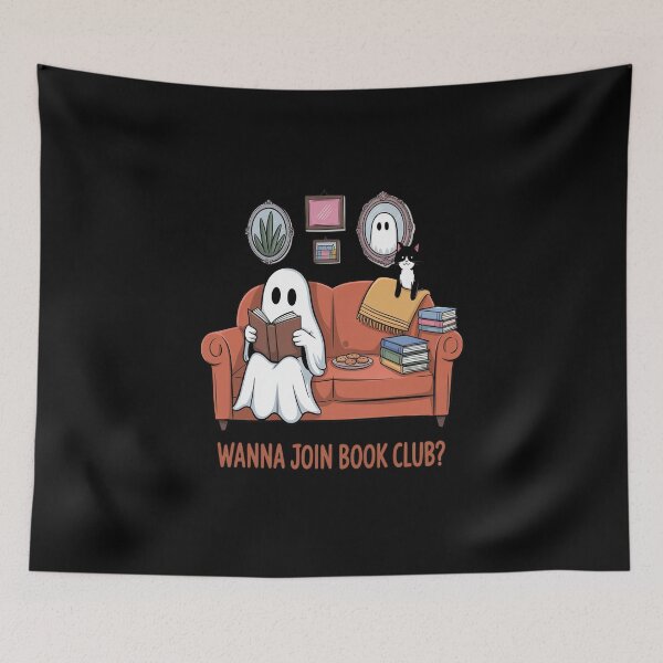 Item preview, Wanna Join Book Club Ghos Cat Book Halloween designed and sold by imsamaharem.