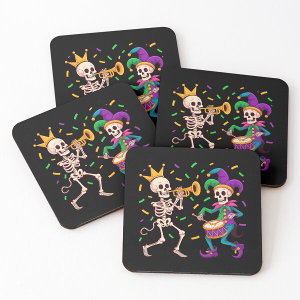 Item preview, Funny Mardi Gras Skeleton Dancing Festival designed and sold by Morphologiona.