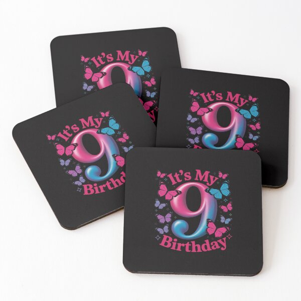 Item preview, Birthday Girl 9 Year Old, Butterfly, Number 9 designed and sold by tlallimicrichi.