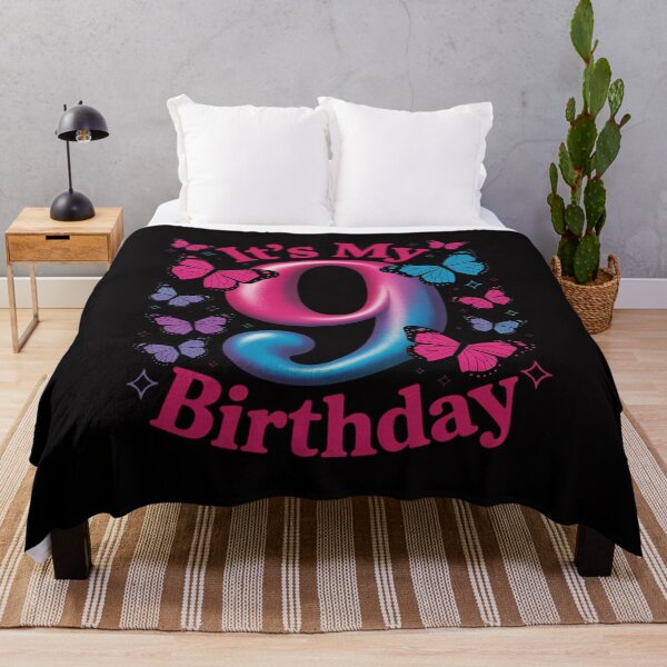 Item preview, Birthday Girl 9 Year Old, Butterfly, Number 9 designed and sold by tlallimicrichi.