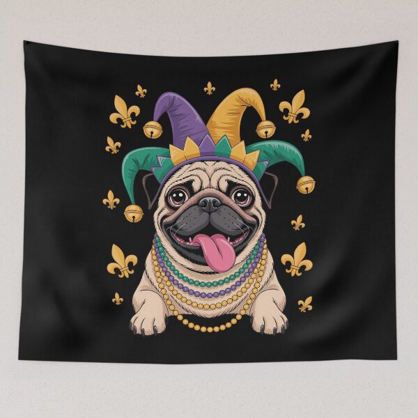 Item preview, Pug Dog Mardi Gras designed and sold by Morphologiona.