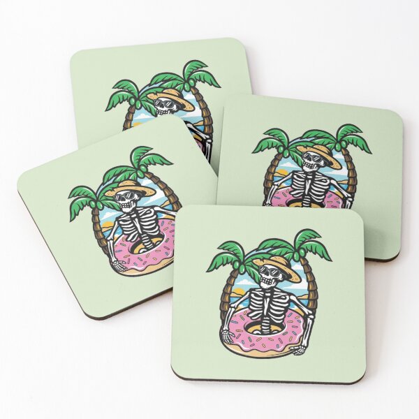 Item preview, A funny skeleton relaxing on the beach designed and sold by LuloCreative.