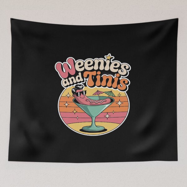Item preview, Weenies and Tinis Hotdog Martini Party Pun designed and sold by imsamaharem.