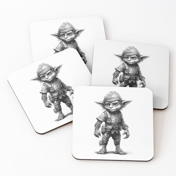Item preview, Fantasy Goblin Adventurer – Black and White RPG Character Illustration designed and sold by inkoutninja.