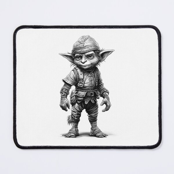 Item preview, Fantasy Goblin Adventurer – Black and White RPG Character Illustration designed and sold by inkoutninja.