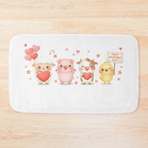 Item preview, Cute Watercolor Farm Animals Valentine’s Day Illustration  designed and sold by VibranPalette.