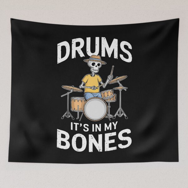 Item preview, Funny Drummer Skeleton Playing Drums designed and sold by cordfried3h.