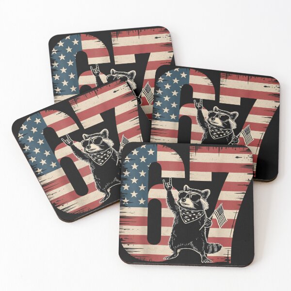 Item preview, Patriotic Raccoon 67 Six Seven USA Vintage Tee designed and sold by LashondaGreen89.