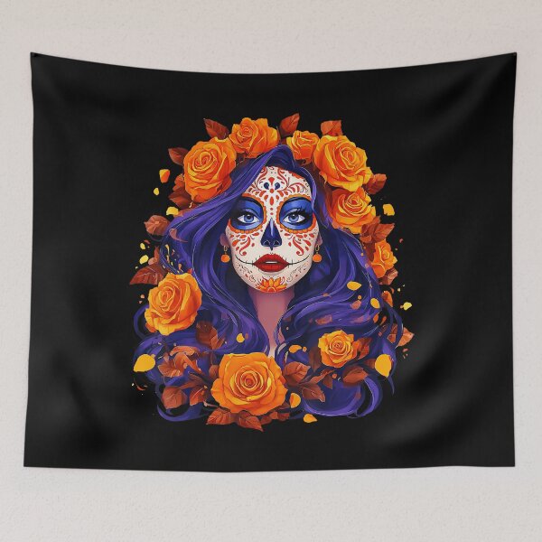Item preview, De Los Muertos La Catrina Day Of The Dead Sugar Skull Women designed and sold by cordfried3h.
