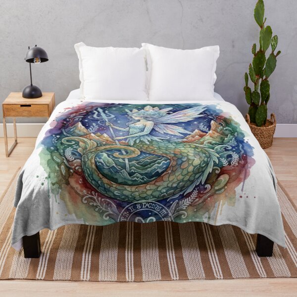 Item preview, Capricorn Celestial Sea Fairy – Guardian of Ancient Currents designed and sold by Dream Bloom Gallery.