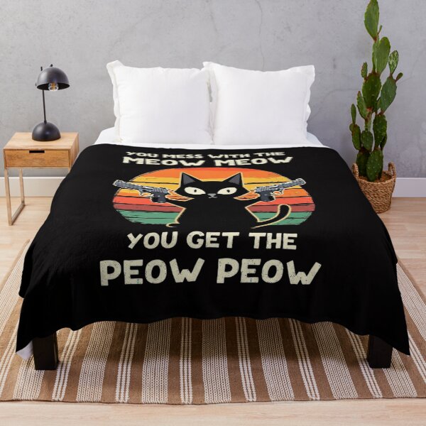 Item preview, You Mess With The Meow Meow Cats & Gun Lover Cat Dad Joke designed and sold by teltvitossuilea.