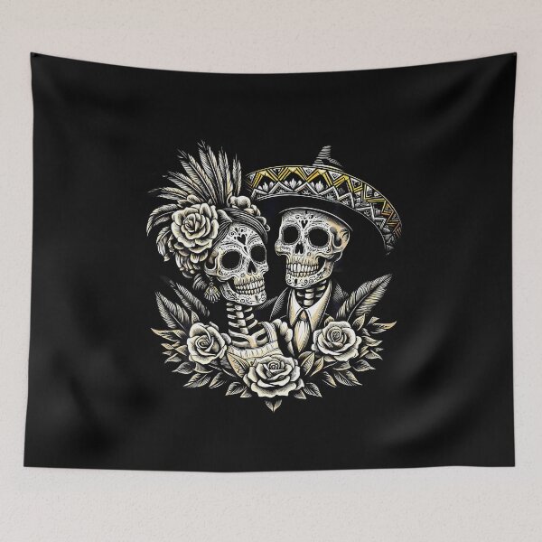 Item preview, Day Of The Dead Mexican Couple Sugar Skull designed and sold by caiknelinex.