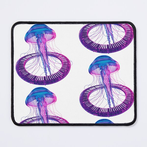 Item preview, Neon Jellyfish Playing Piano Synthwave Galaxy Art designed and sold by LuxuryApparels.