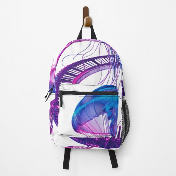 Item preview, Neon Jellyfish Playing Piano Synthwave Galaxy Art designed and sold by LuxuryApparels.