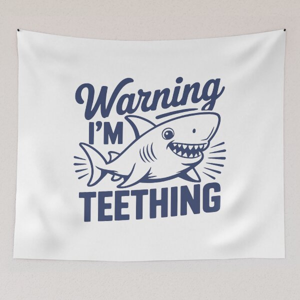 Item preview, Warning I’m Teething Funny Baby Shark Toddler designed and sold by gunaone-design.