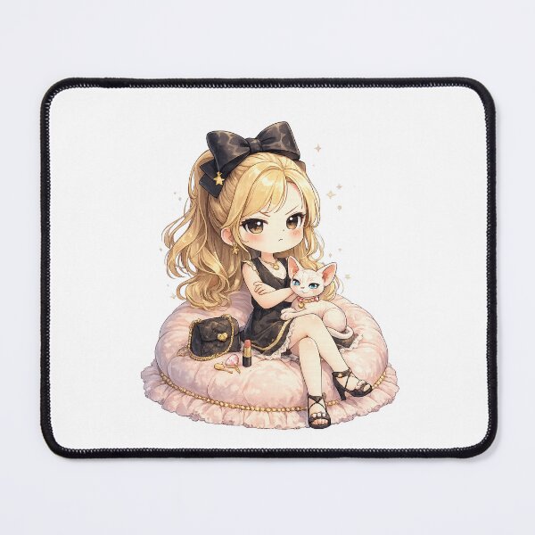 Item preview, Obstinate Headstrong Girl – Classy Sassy Kawaii Girl with Cat designed and sold by Paws-nd-Prints.