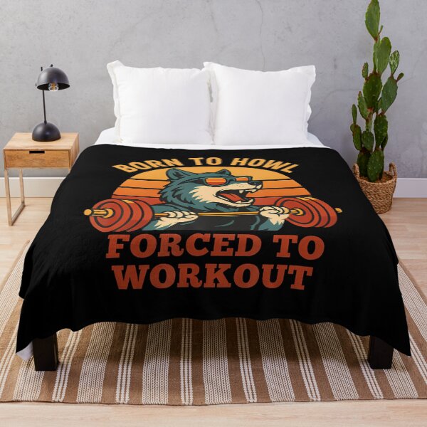 Item preview, Born To Howl Forced To Workout Funny Gym Alpha Wolf Meme designed and sold by caiknelinex.