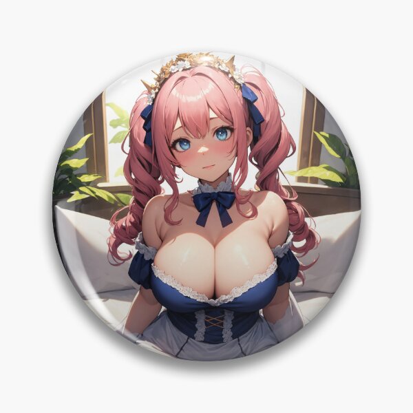 Item preview, Cute Anime Girl in Royal Blue Maid Dress – Pink Twintails Aesthetic Art designed and sold by iloveanimechibi.