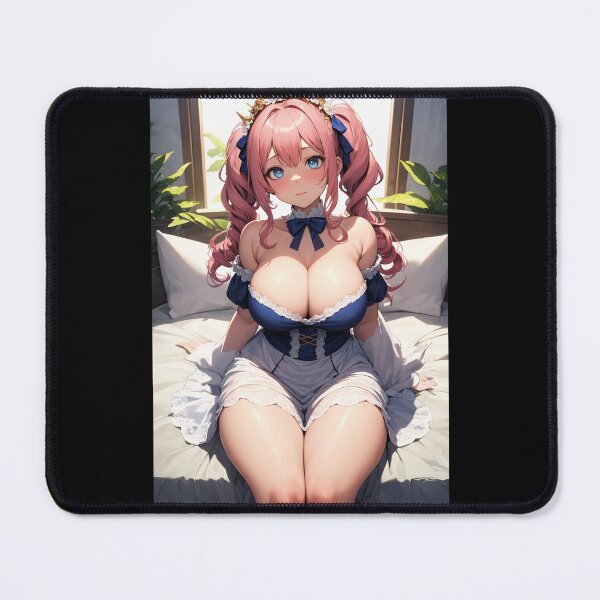 Item preview, Cute Anime Girl in Royal Blue Maid Dress – Pink Twintails Aesthetic Art designed and sold by iloveanimechibi.