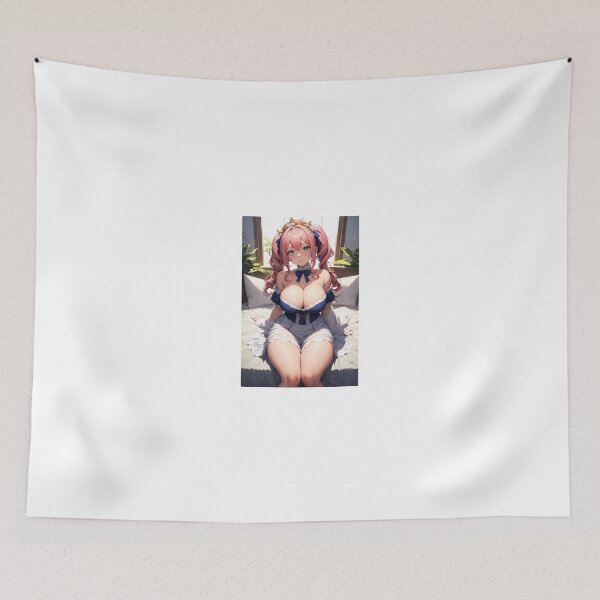 Item preview, Cute Anime Girl in Royal Blue Maid Dress – Pink Twintails Aesthetic Art designed and sold by iloveanimechibi.