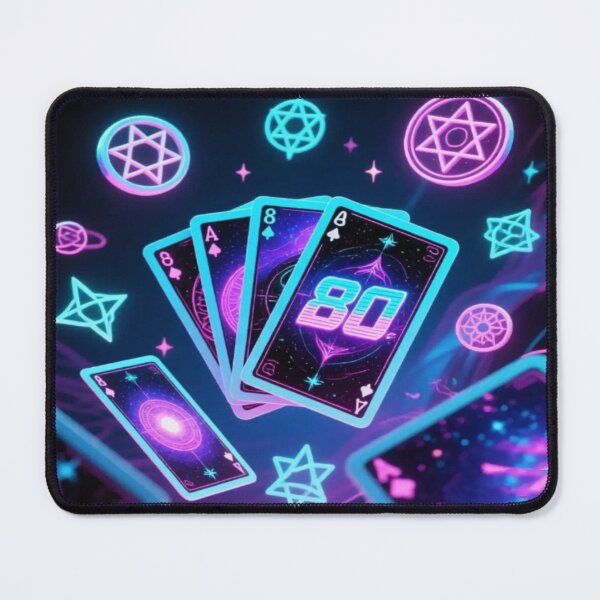 Item preview, Neon 80 Card Spread – Retro Synthwave Playing Cards Art designed and sold by Cristhian Almanza.