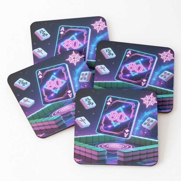 Item preview, Neon 80 Ace Card – Futuristic Mahjong & Retro Gaming Art designed and sold by Cristhian Almanza.