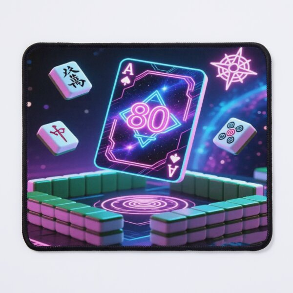 Item preview, Neon 80 Ace Card – Futuristic Mahjong & Retro Gaming Art designed and sold by Cristhian Almanza.
