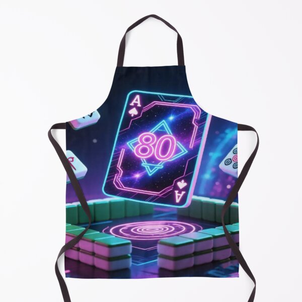Item preview, Neon 80 Ace Card – Futuristic Mahjong & Retro Gaming Art designed and sold by Cristhian Almanza.