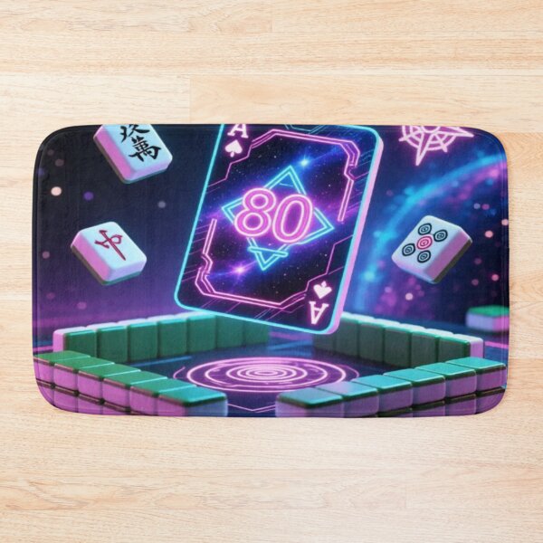 Item preview, Neon 80 Ace Card – Futuristic Mahjong & Retro Gaming Art designed and sold by Cristhian Almanza.