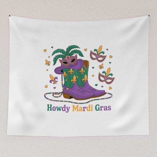 Item preview, Howdy Mardi Gras Cowboy Boots Mardi Gras designed and sold by JonathalIngham.