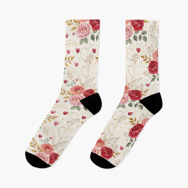 Item preview, Golden Bloom – Roses, Hearts & Luxe Love designed and sold by PatternFlux.