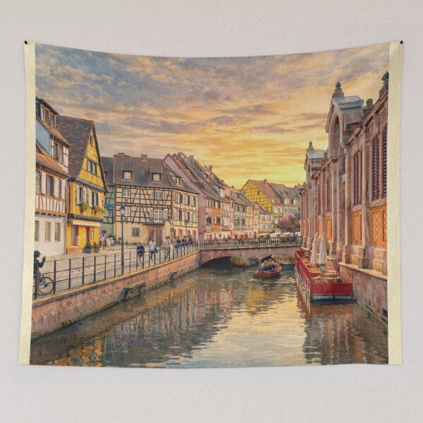 Item preview, Colmar Old Town – Sunset Over the Canal, France designed and sold by Era-of-Traveler.