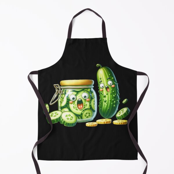 Item preview, Funny Surprised Cucumber Pickle And a Sliced Pickles Jar vegan designed and sold by PinkyDona.