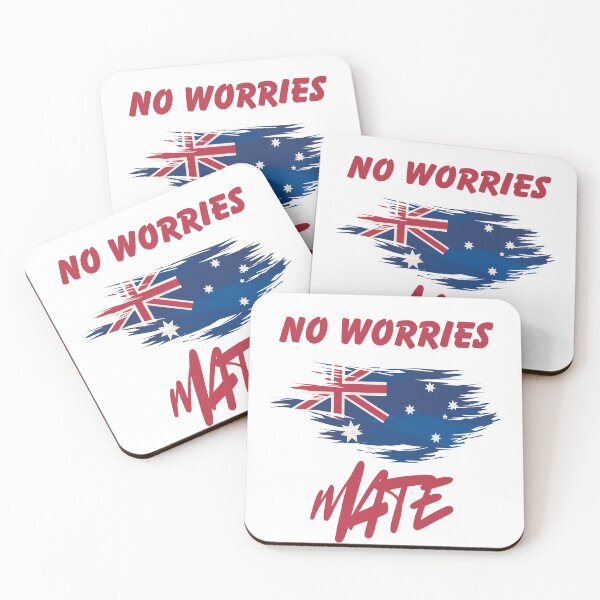 Item preview, No Worries Mate – Australian Flag Pride T-Shirt designed and sold by Hintotees.