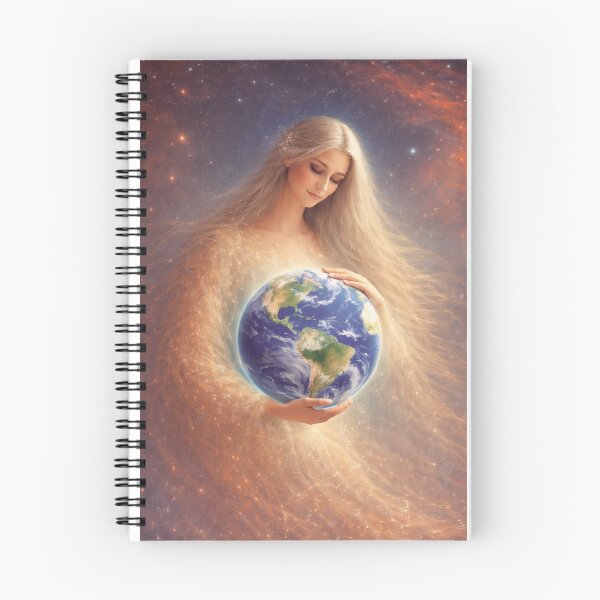 Item preview, Celestial Goddess Embracing Earth – Ethereal Cosmic Art designed and sold by BeaconMarketing.