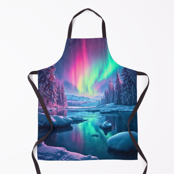 Item preview, Colourful night sky in the winter woods designed and sold by SimplerrrHQ.