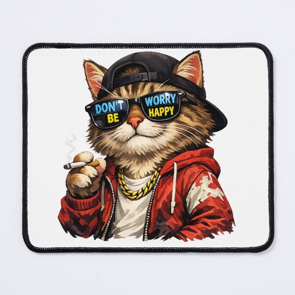Item preview, Chill Cat Wearing Sunglasses – Don’t Worry Be Happy Illustration designed and sold by SolidHue.
