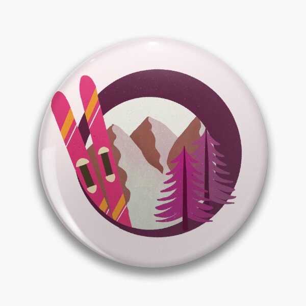 Item preview, Retro Ski Badge - magenta sepia designed and sold by Home Cyn Home.