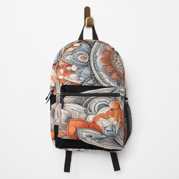 Item preview, Petal Spiral – Ornamental Mandala in Orange, Blue, and Beige designed and sold by Cristhian Almanza.