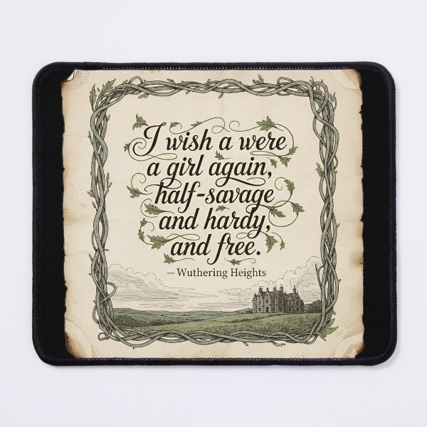 Item preview,  “I wish I were a girl again" Wuthering Heights Quote designed and sold by The Painted Topaz.