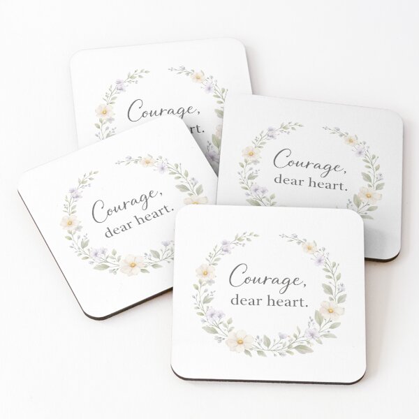 Item preview, Courage, Dear Heart – Floral Inspirational Quote Print designed and sold by cosmiccircles01.