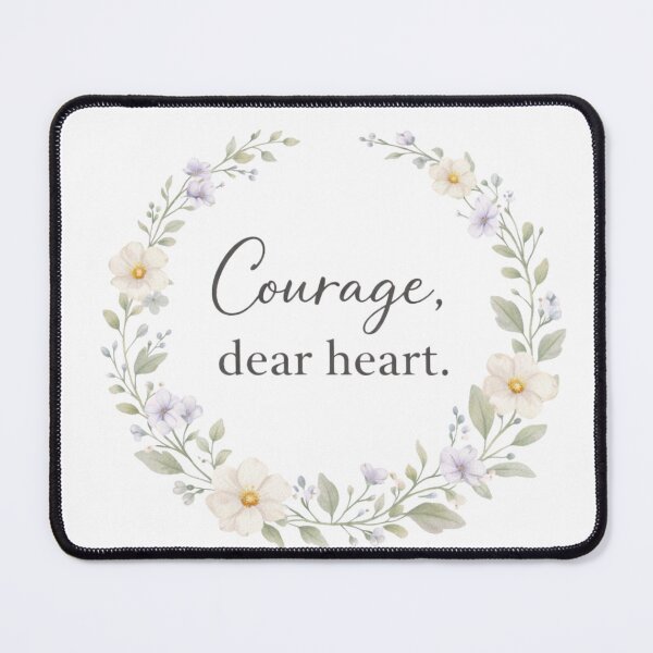 Item preview, Courage, Dear Heart – Floral Inspirational Quote Print designed and sold by cosmiccircles01.