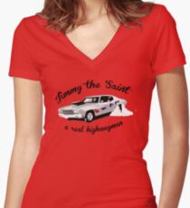 Jimmy the Saint Women's Fitted V-Neck T-Shirt