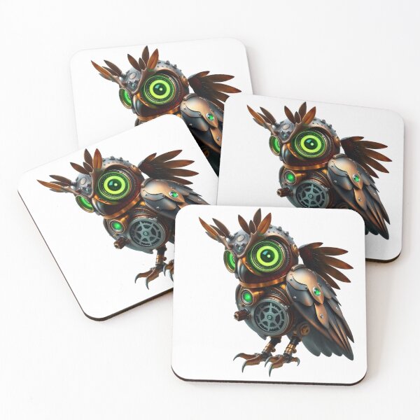 Item preview, Mechanical Owl Night Watcher Cyberpunk Design designed and sold by MooDigitalArt.