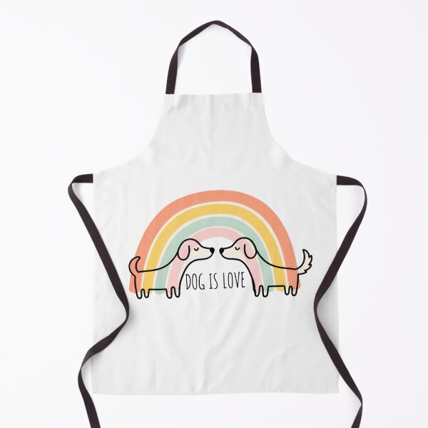 Aperçu de l'œuvre Dog Is Love – Cute Rainbow Dog Minimalist Illustration créée et vendue par Timegraf.