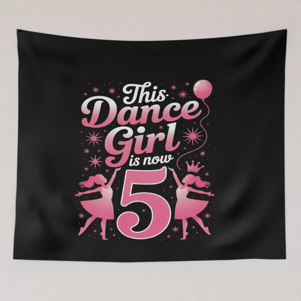 Item preview, 5th Birthday Dance Girl Five Year Old Dancer Birthday designed and sold by genkihikki.