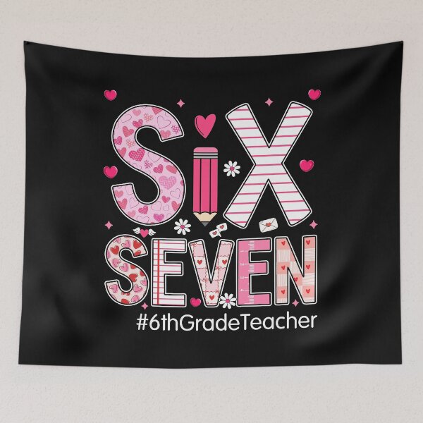 Item preview, Preppy Six Seven 67 Valentine's Day 6th Grade Teacher  designed and sold by AnitaBice.