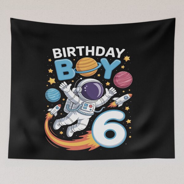 Item preview, 6th Birthday Astronaut Space Planets Six Years Old designed and sold by genkihikki.