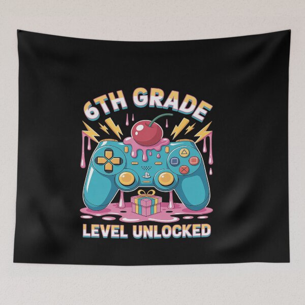 Item preview, 6th Grade Level Unlocked Back To School Cute Game Controller designed and sold by genkihikki.